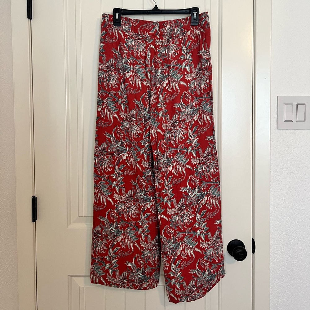 Loft floral wide leg pants